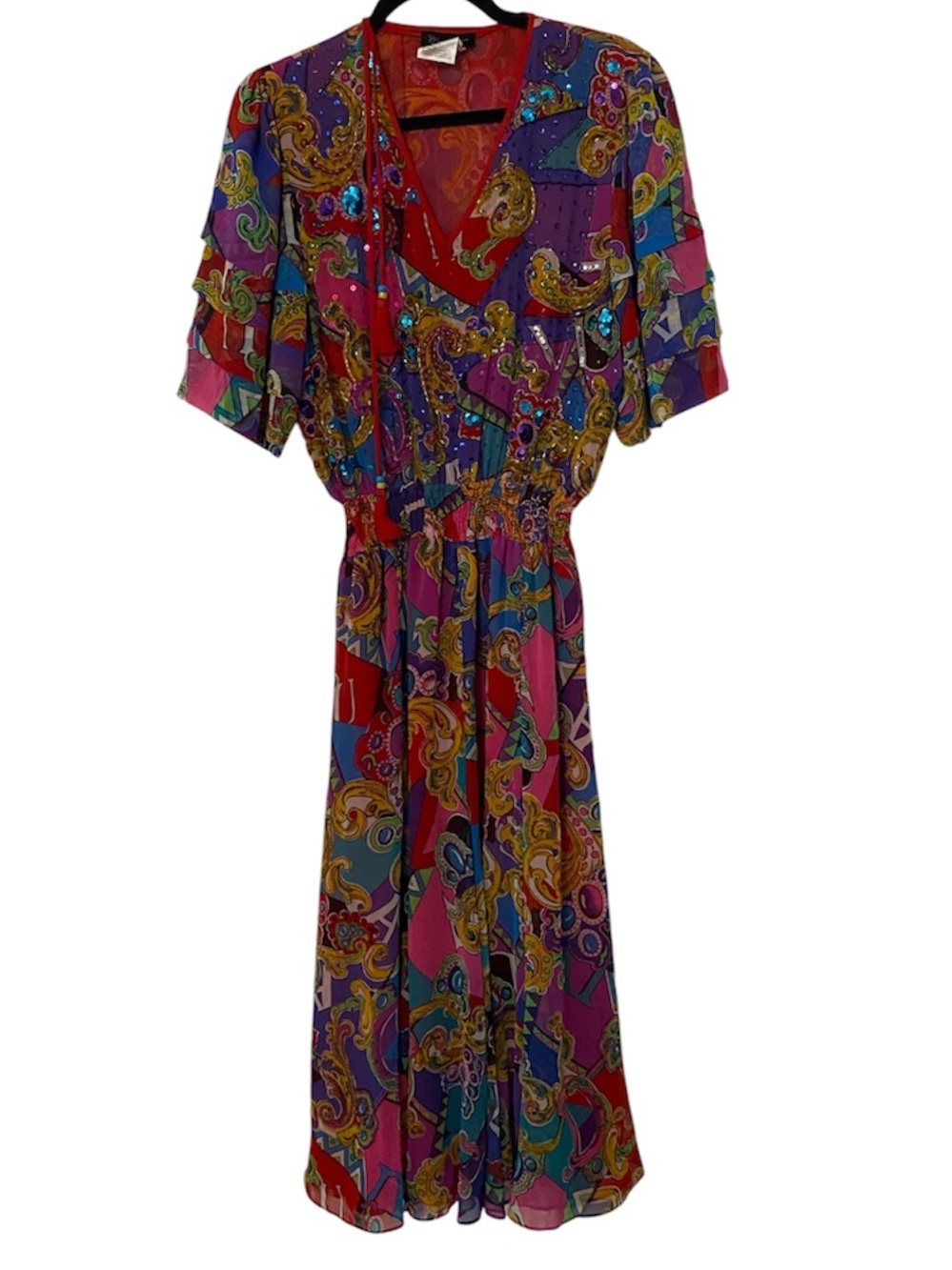 DIANE FRES Originals Vintage embellished Paisley Dress See Measurements